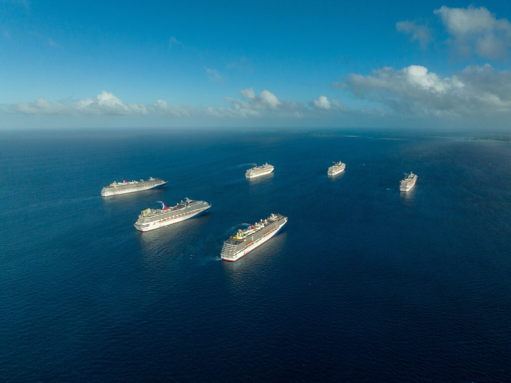 Celebration of a Carnival Cruise milestone with a special fleet meetup at sea.