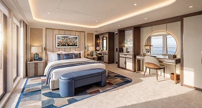 Rendering of the new Pinnacle Suite aboard Zuiderdam.