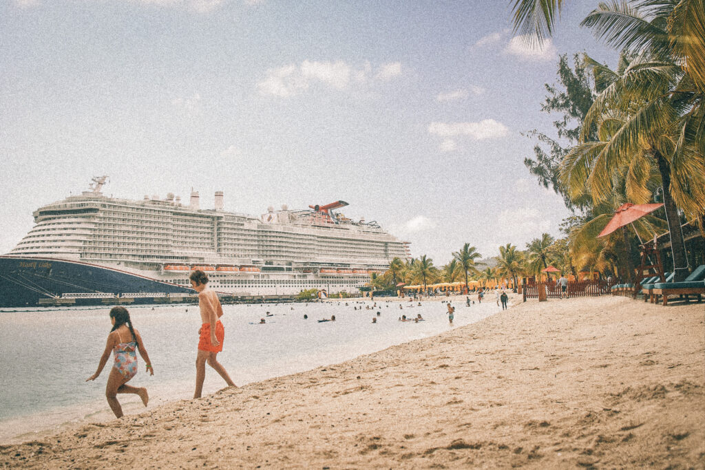A historical moment captured from Carnival Cruise Line's rich past.